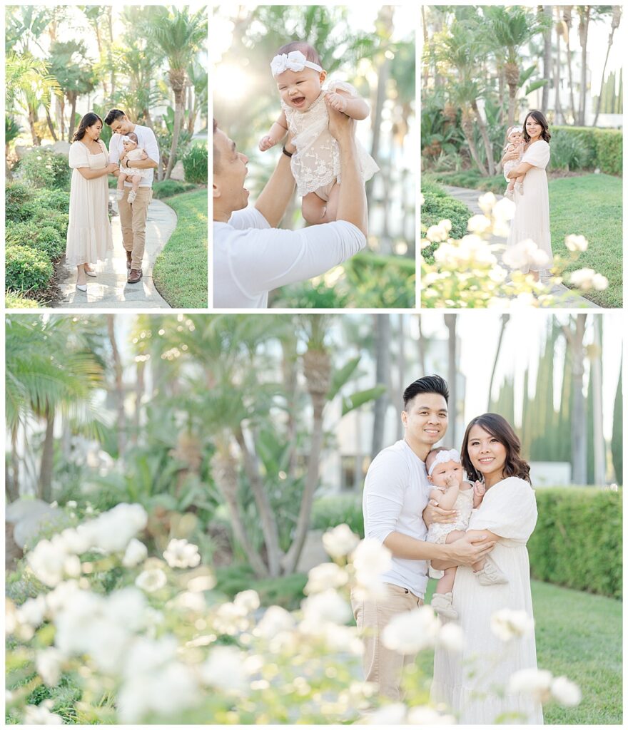 poses for family with baby girl